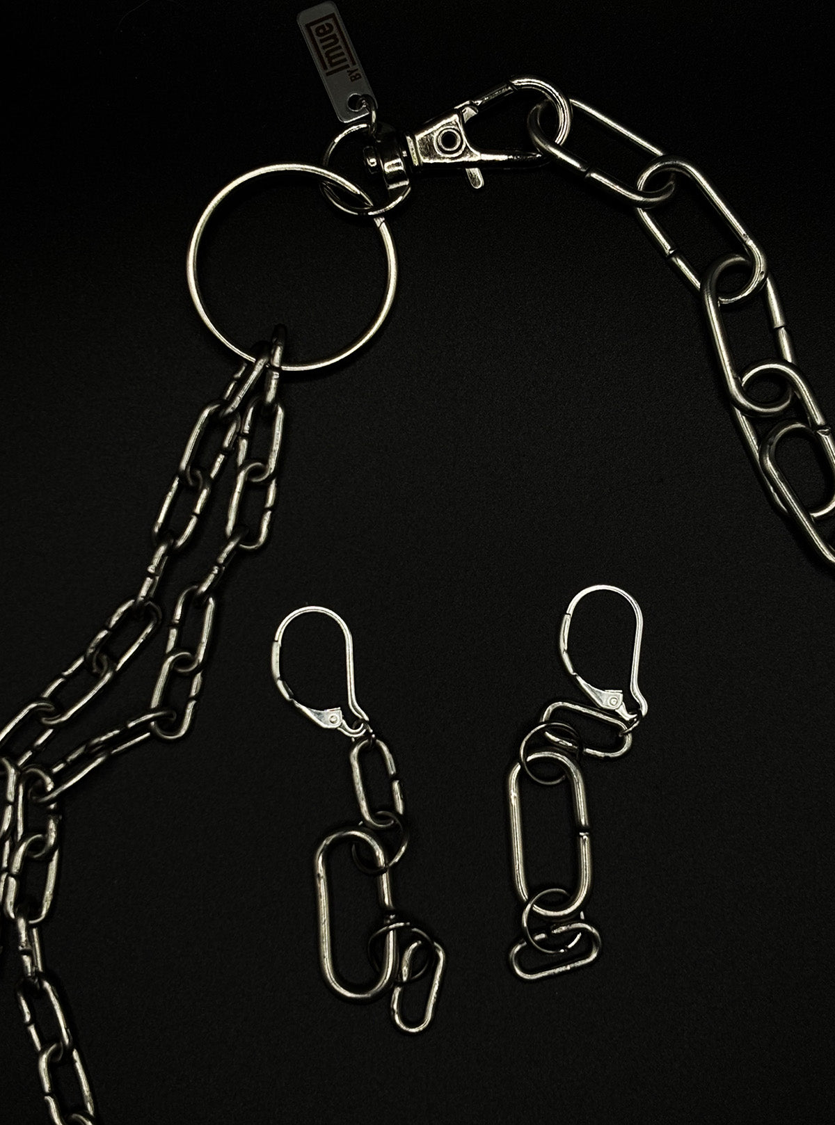 BISM LINK EARRINGS stainless