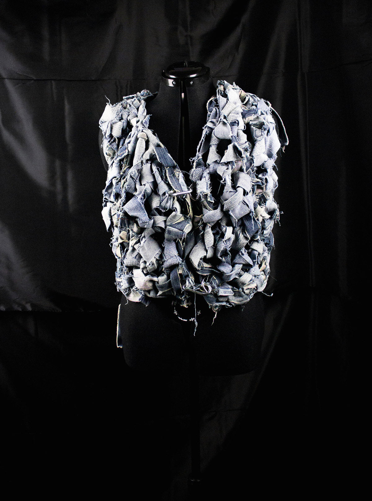 DENIM CROCHET VEST