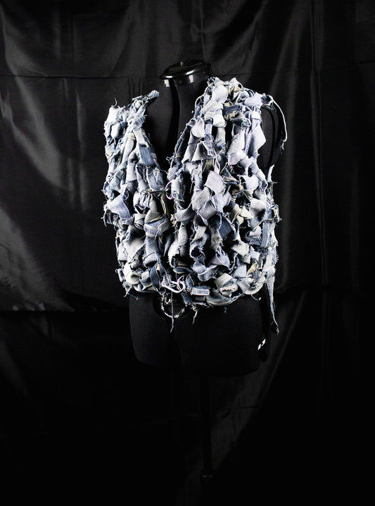 DENIM CROCHET VEST
